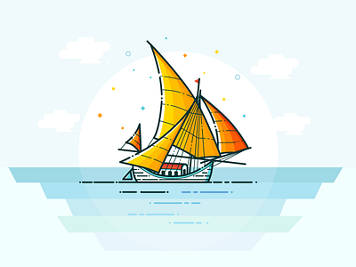 Sailing Boat bangladeshi boat boat cruise ship illustration logo sail sailing boat sea ship transporter water