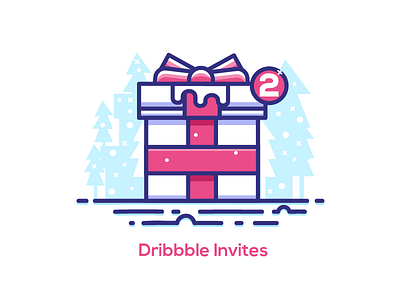 2 dribbble Invites 2 draft 2 invitation christmas gift dribbble invites gift gift box giveaway invitation invites player snow winter