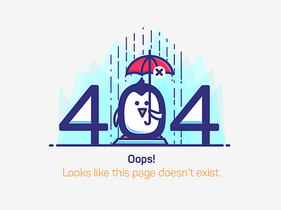 404 Page 404 background error page penguin rain ui ux umbrella website