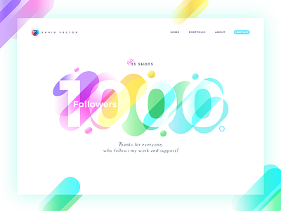 1000 Followers 1000 color dribbble followers gradient landing page template theme website