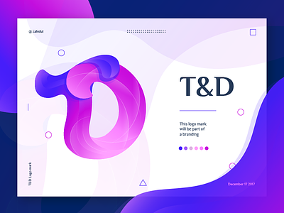 T&D logo app logo branding color logo conceptual logo creative logo d d logo gradient logo iconic logo logo design logo mark logo presentation modern logo pink color logo poster symbolic logo t td td logo ui logo