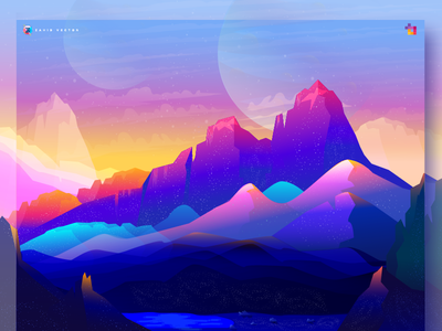 Wallpaper color illustration gradient illustration mountain nature planet rock sky wallpaper