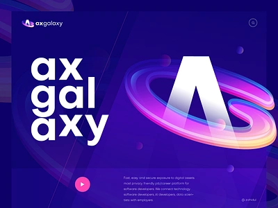 AxGalaxy Logo a logo ag logo banner design branding conceptual logo creative logo g logo ga logo galaxy logo header design icon logo logo mark logo symbol multiple color logo poster technology logo