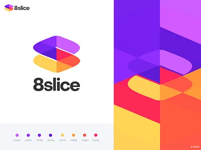 8 Slice logo design bolder color bolder color logo branding clean logo color logo conceptual logo creative logo geometric logo logo logo mark logo symbol logo trend multiple color logo s s icon s logo s mark vibrant color logo web 2.0 logo