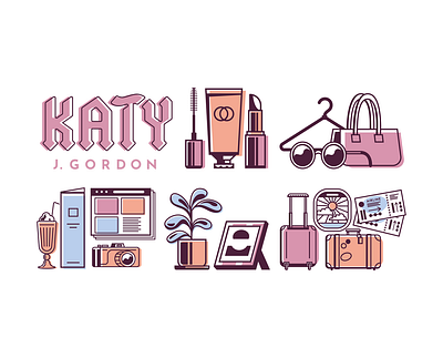 Katy J Gordon beauty blackletter blogger branding gothic icons illustration lifestyle logo logotype overprint punk