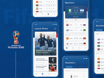Fifa World Cup 2018 App app fifa fifa world cup football iphone sport ui user interface