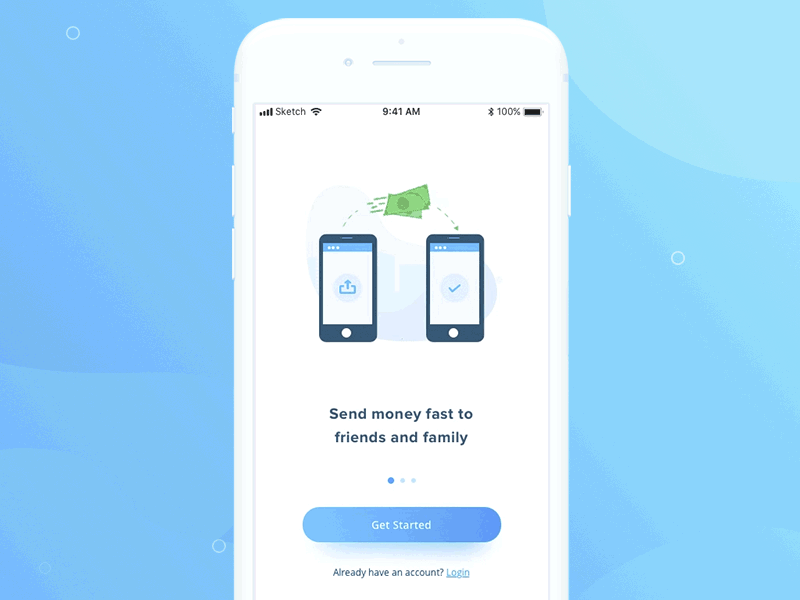 Financial - Onboarding Animation animation app blue finance illustration interaction ios iphone mobile onboarding ui