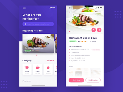 Restaurant Finder App app blue finder ios iphone restaurant ui