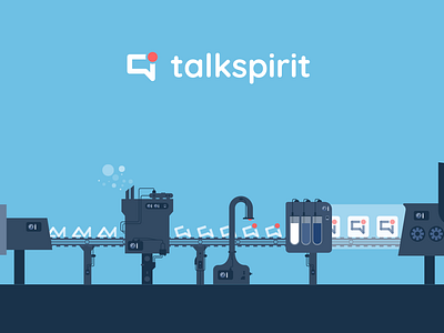 Main illustration for talkspirit app status page design illustration logo ui vector