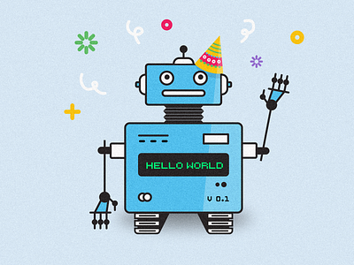 Bot Hello World bot illustration