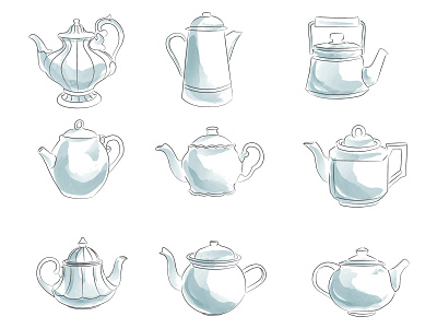 Vintage Tea pot vector illustrator line art simple tea pot vector vintage