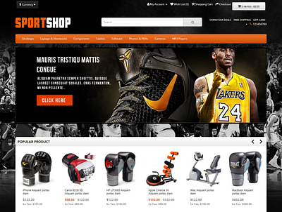 Opencart Sportshop Theme design icon logo opencart web website design