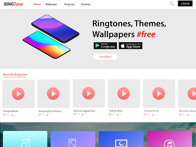 RingTone platform bootstrap 4 branding design photoshop website design