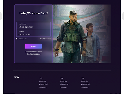 Login page design ads banner branding design logodesign ott photoshop psd template ui ux vod web website design