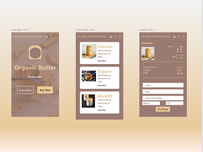 Peanut Butter Mobile App Design UI/UX 2d app branding design graphic design illustration online shop peanut butter typography ui ux
