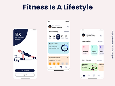 FITX Modern Fitness Tracking App - UI Layout 2d animation app branding design fitness graphic design ui ux
