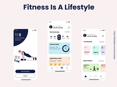 FITX Modern Fitness Tracking App - UI Layout