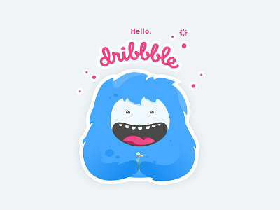 Hello Dribbble! debut first hello illustration invitation monster