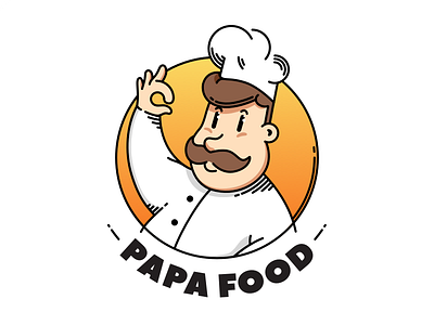 Papa Food cook food illustration logo
