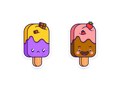 Ice cream chocolate cream dribble ice illustration