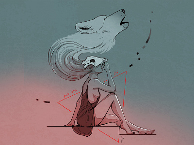 So many layers to break through art character illustration skull wolf