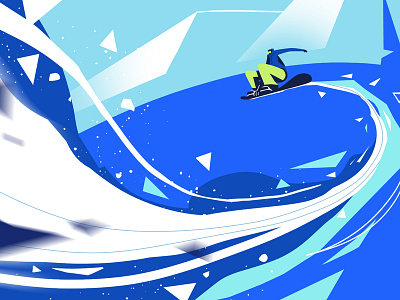 Say "bye"! animation art background design illustration illustrator slope snow snowboard sport vector winter