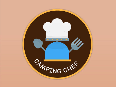 Camping Chef Patch Design camping stove chef cooking food hiker hiking nature outdoor patch patchgame vector vector illustration