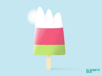 Short Shot / Cold but Sunny green ice cream mountains pink vector illustration vectorillustration weather