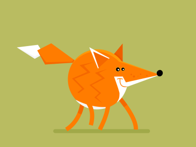 Walking Fox animal animation fox green illustration motion design orange vector vector illustration vectorillustration walk cycle