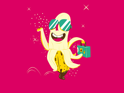 Banana Character banana character design fruit illustration sunglasses vector