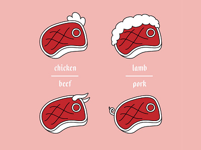 Tasty Steak Icon Set beef graphic design icon icon set icons illustration pork steak vector