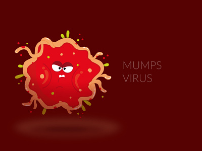 Character Design - Mumps Virus character design dark illustrator mumps red vaccination vector illustration virus