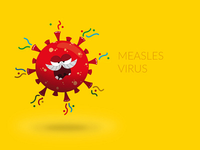Character Design - Measles Virus adobe illustrator character character design flat design health illustration monster vaccination vaccine vector vector illustration