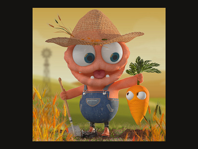 Farmer 3d animation branding cartoon character design fantasy farmer graphic design motion graphics
