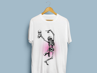 Dancing Skeleton T shirt design graphic design halloween illustration skeleton t shirt t shirts tee typography vector