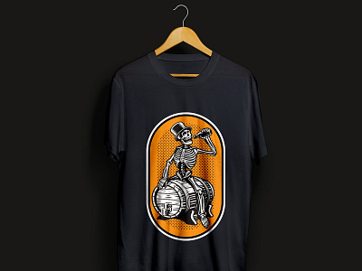 Skeleton Drinking Beer T shirt