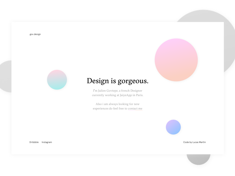 Folio Landing Page by Julien Govtepe on Dribbble