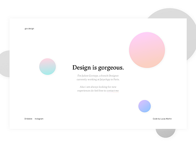 Folio Landing Page colors concept landing minimalism portfolio