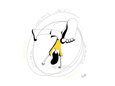 Women turn cartwheels character character design girl illustration woman women