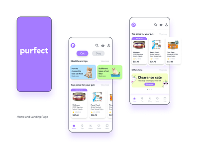 Purfect - Pet Food App | Home & Landing Page