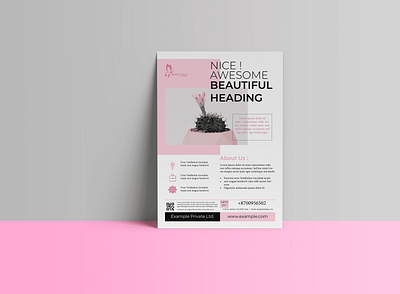 Pink flyer ads banner branding design fashion flayer graphic design modern poster simple social media design