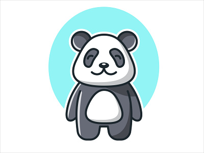 cute panda adobe illustration art work cartoon panda character design cute panda design graphic design illustration logo panda panda illustration vector art