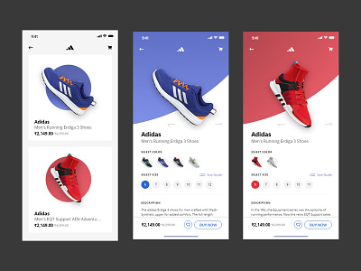 Adidas App Concept (Uplabs Challenge) adidas concept design minimal product page shoes shopping ui ux