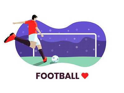 Football love illustration | Day 2 | 100 day challenge daily 100 challenge design illustration illustrator vector