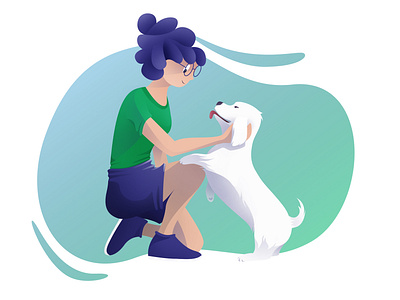 Dog Love 100 days challenge character concept cute design dog illustration pet photoshop ui ui design vector