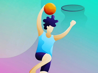 Basketball 100daysdesignchallenge basketball character gradients illustration illustrator minimal