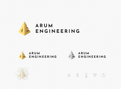 ARUM ENGINEERING_ Logo development 3d branding engineering logo graphic design logo logo construction logo design premium logo