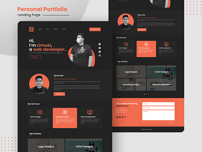 Personal Portfolio Landing Page UI Design branding design graphic design landing page logo portfolio ui vector web design