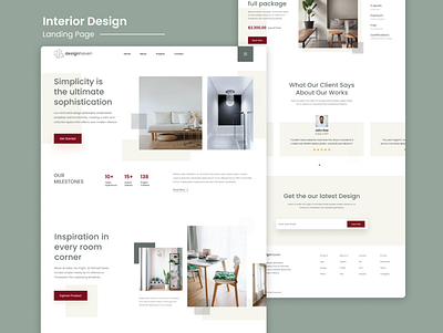 Interior Design Company Landing Page UI Design branding design graphic design illustration landing page logo ui ux vector web design