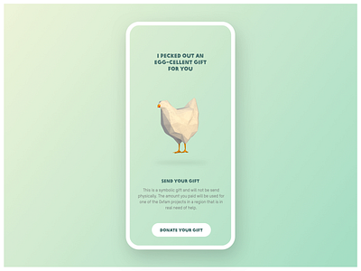 Oxfam unwrapped 3d animation app c4d charity chicken design gift gradient low poly minimal oxfam